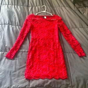 H&M red lace dress size 4